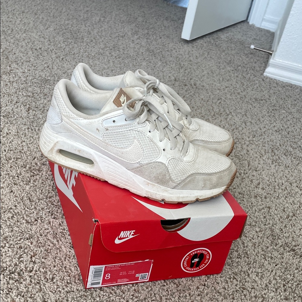 Nike Air Max Shoes in White and Brown